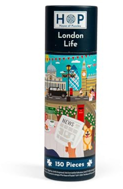 The House of Puzzles London Life Puzzle Tube | 150 Pieces | City Landmark Themed Mini Jigsaw | Travel Jigsaws for Adults & Kids | Small Gifts & Stocking Fillers | Fun Family Games & Entertainment