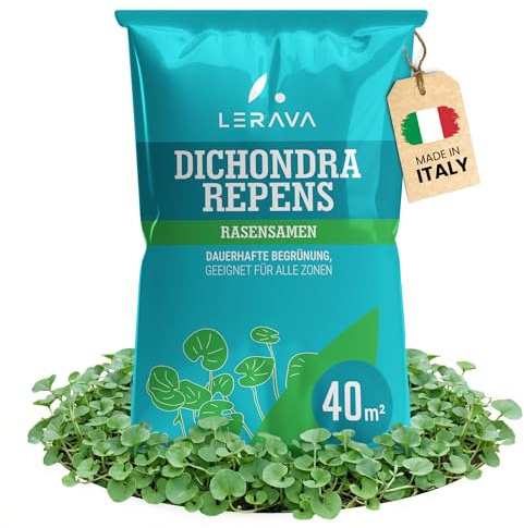 LERAVA® Dichondra Samen (40m²) - Kein Mähen erforderlich - Mikroklee Rasen Saatgut - Extreme Trockenbeständigkeit - Dichondra repens Samen für Sonne & Schatten - Pflegeleichter Kleerasen - 400g