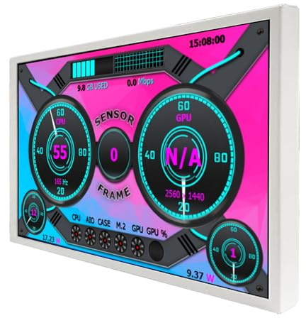 VSDISPLAY Écran de température IPS Portable Blanc 10,1 800 x 1280 | pour PC, CPU, RAM, disque dur, données et thème