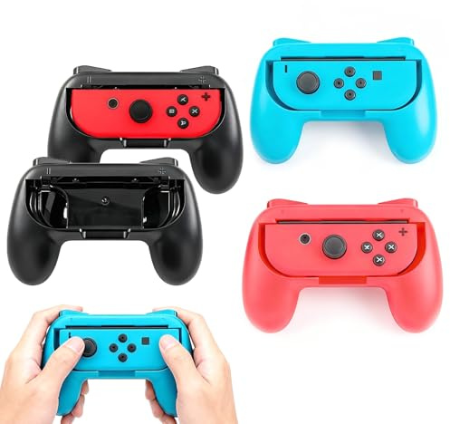 Purixyz 4 Stück Rutschfester Griffe Halterung Kompatibel mit Nintendo Switch JoyCon, Halterung Controller für OLED Modell, Halter Schutzhülle Zubehör für Switch