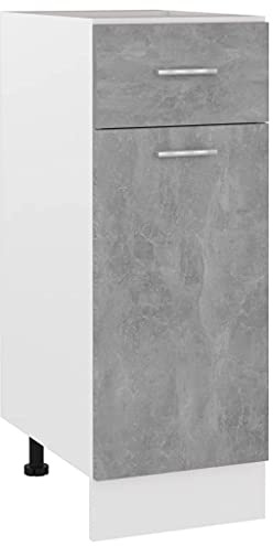 Genérico Mueble bajo con cajón Lyon de, Gris hormigón, 30 x 46 x 81,5 cm, Madera de ingeniería,Mobiliario,Armarios y Almacenamiento,Armarios de cocina-801208