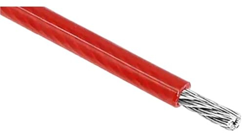 Alambre De Acero Plastificado Cable de acero inoxidable 304 4,0 mm con revestimiento plástico PVC rojo, 50, m/100, m, apto for uso doméstico e industrial(50.0M)