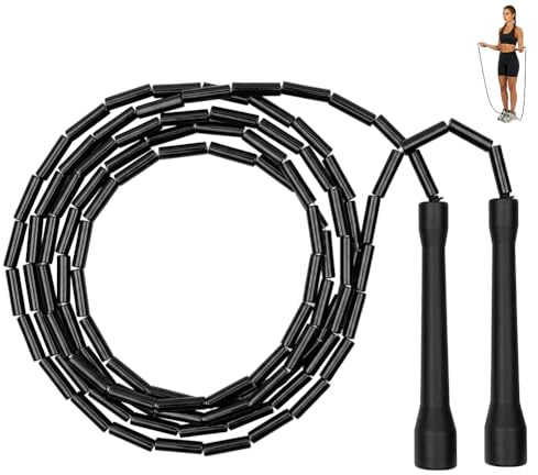 APXEL Corda Professionale per Saltare Con Perline, Regolabile, Perle Di Qualità E Corda in Poliestere per Ritmo, Controllo, Cardio E Fitness