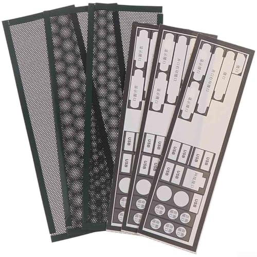 BlissfulAbode PVC-Staubfilter für Desktop-Motherboard-I/O-Schild – Anti-Staub-Mesh-Abdeckung für PC-Gehäuse-Belüftung – passend für 17 x 5 cm, 3 Stück