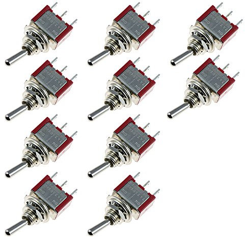 ELEAR™ 10 X Momentschalter EIN/Aus/EIN Mini Miniatur Kippschalter Instrumententafel Wippschalter 3-polig