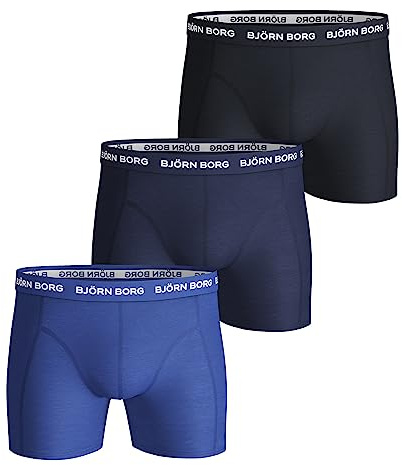 Björn Borg Men's Sammy Solid Boxer Shorts, Blue (Skydiver ), XL UK