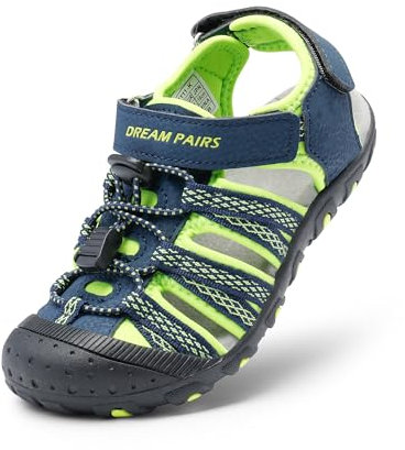 DREAM PAIRS Kids Sandales de Sport pour Enfants Légères et Respirantes Sandale Pratique pour Garçons et Filles,Size 28,Marine/Néon/Vert,171111-K