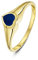Theia Damen Siegelring 9 Karat Gelbgold, in herzform, Set mit blauem Lapislazuli 5 x 5mm, Größe 58 (18.5)