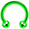 Monster Piercing 16 Gauge - 10 MM Länge Licht grün Neon eloxiertem 316L chirurgischer Stahl Circular Barbell mit Kugel Septum Piercing
