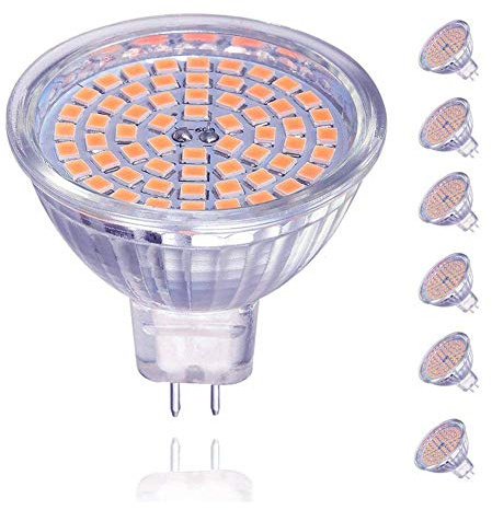 OTTOSEA MR16 LED Bulbs, GU5.3 Light Bulbs,5W (50 Watt Equivalent), 12V ACDC, Warm White 3000K, 120 Degree Beam Angle Two pin for Landscape,Recessed,Track Lighting, Non Dimmable, Pack of 6