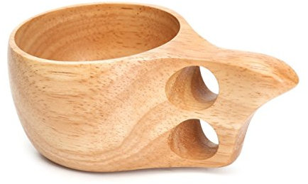 Kitchnexus Zaino Kuksa in stile nordico Tazza tazza in legno per campeggio Escursionismo Sopravvivenza Tazza da tè Bushcraft