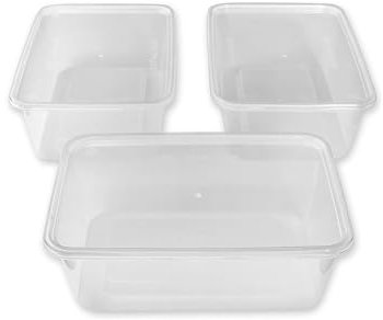 We Can Source It Ltd 100 x 650ml Plastic Microwave & Freezer Safe Food Containers with Lids - BPA-Free, Reusable, Takeaway Meal Prep Containers - Catering Grade Food Storage Boxes for Home & Business