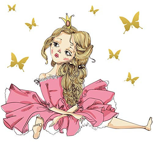 Little Deco Wandtattoo Prinzessin I (BxH) 35 x 30 cm I Kinderzimmer Babyzimmer Kinder Aufkleber Sticker Wandaufkleber Wandsticker Klebeposter Stickers Kind DL156