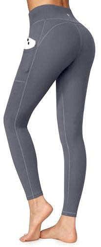 Ewedoos Sport Leggings mit Taschen Damen Sporthose Damen Lang Laufhose Yogahose Sportleggins Blickdicht Weich