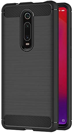 AICEK Compatible Xiaomi Mi 9T Hülle, Schwarz Silikon Handyhülle für Xiaomi Mi 9T Schutzhülle Karbon Optik Soft Case (6,39 Zoll)