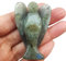 Lovionus89 Natürlich Mondstein Wächter Engel Statue, Handgeschnitzt Stein Heilung Kristall Tasche Figuren Dekoration, 5CM