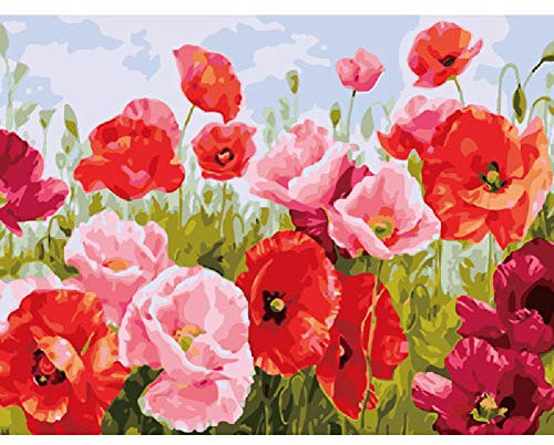 ABEUTY Malen nach Zahlen XXXXXXX 40 x 50 cm DIY Malen nach Zahlen Kits (Blumen, ohne Rahmen)