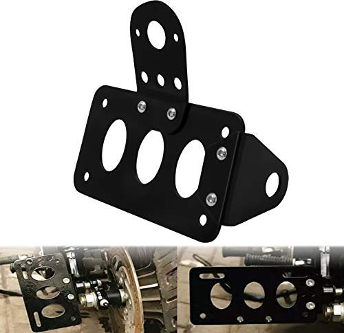 HDBUBALUS Rücklicht-Halterung für Nummernschilder horizontal vertikal Tag-Halter für 20mm Achsenhalterung kompatibel mit Harley Honda Yamaha Suzuki Kawasaki Cruiser Chopper Bobber Custom Bike