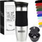 Milu® Thermobecher mit Gravur 450ml personalisiert - Valentinstagsgeschenke für Frauen & Männer I Geschenk Ideen Papa, Mama, Freund, Freundin, Geschenkideen zum Valentinstag, Geschenke (Schwarz)