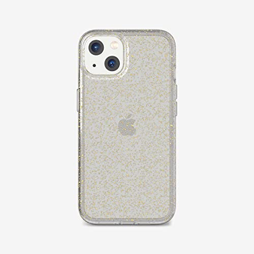 Tech21 Evo Sparkle for iPhone 13 – Shimmering Phone Case with 12ft Multi-Drop Protection Gold Glitter