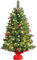 Yaheetech 3ft/90cm Prelit Tabletop Mini Christmas Tree with LED Warm Toned Lights Portable Holiday Decoration Artificial Tree with Red Berries 1Pack