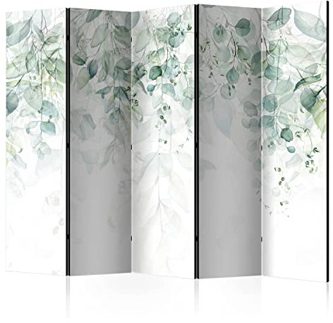 murando Raumteiler Foto Paravent grüne Blätter 225x172 cm beidseitig auf Vlies-Leinwand Bedruckt Trennwand Spanische Wand Sichtschutz Raumtrenner Design Efeu Natur Pflanzen wie gemalt b-C-0615-z-c