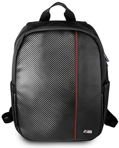 BMW BMBPCO15CAPRBK - Zaino da 16, colore: Nero carbonio a righe rosse