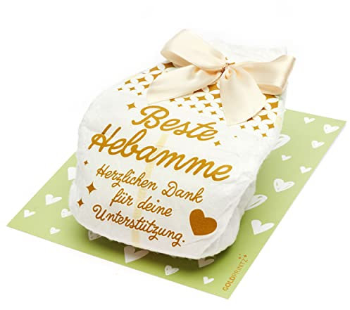 goldprintz Hebamme Geschenk I Beste Hebamme I Dankeschön Karte für deine Unterstützung I Gold bedruckte Windel-Postkarte I Dankeschön I Schwangerschaft verkünden I Wir bekommen ein Baby