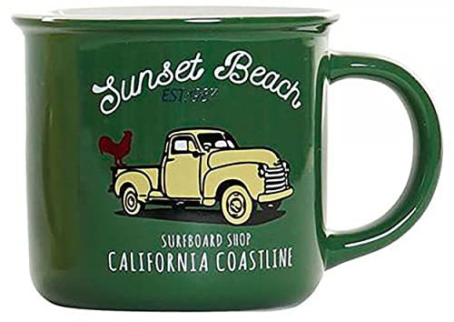 Hogar y Mas Taza MUG Porcelana Vintage 350ML - Verde