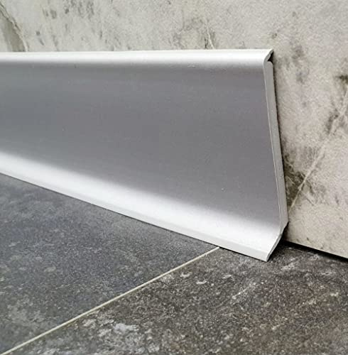 MadeInNature Battiscopa in PVC morbido adesivo a secco di alta qualità, vari colori, bianco, grigio, dimensioni a scelta (grigio chiaro, altezza 80 mm x lunghezza 20 ml)