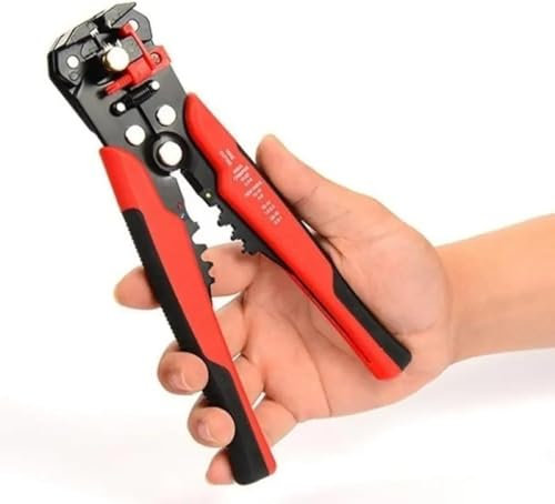 Automatic Wire Stripper, 3 in 1 Self-Adjusting Wire Cutter For Electrical Wire Stripping, Cable Cutting, Crimping Tool from 10-24 AWG Red