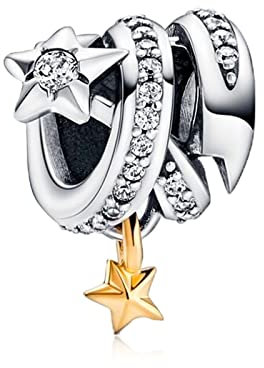 HAEPIAR S925 Sterling Silber Charm für Armband Halskette Sterling Silber Dangles Stern hat seinen eigenen Glanz für Frauen Mädchen