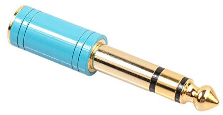 6,5 mm 6,35 mm 1/4 pulgadas macho a 3,5 mm 1/8 pulgadas estéreo auriculares AUX cable adaptador de audio enchufe para guitarra amplificador mezcla auriculares combinado micrófono (azul)