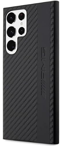 Hülle AMG AMHCS23LBLSCA S23 Ultra S918 schwarz hardcase Carbon Stripe&Embossed