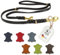 CopcoPet Hundeleine aus Fettleder 5m x 8mm Schwarz – 3-Fach verstellbar, geflochten – Mit Messingbeschlägen – Grifffest, robust – Umhängeleine für kleine Hunde, ideal für Spaziergang, Training