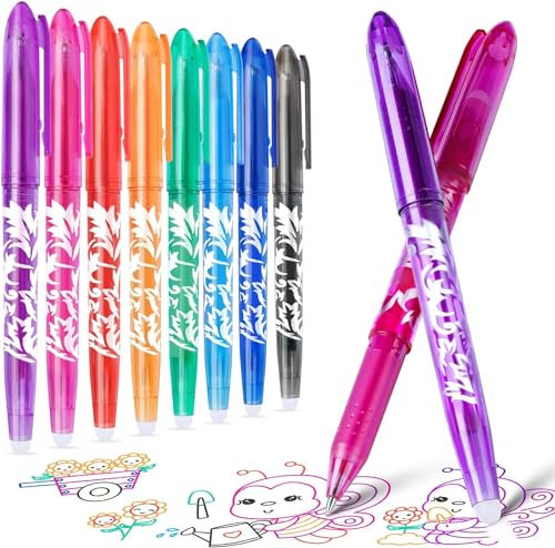 Radierbare Kugelschreiber, Tintenroller Radierbar, 8 Farben Radierbarer Gelschreiber, Kugelschreiber mit Radiergummi, 0.5mm Radierstift für Bullet Journal,Notizen Annotieren, für Studenten und Büros