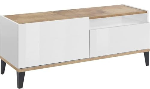 TV-Schrank Dawn 120 cm-Hochglanz-weiß/ Ahorn