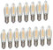 Erzgebirgslicht - AUSWAHL - 15 Stück LED Filament Topkerze 14 V 0,2 W für INNEN, für 16-17 Brennstellen E10 Riffelkerze Ersatzbirne Glühbirne Glühlämpchen für Lichterketten Pyramide Schwibbogen