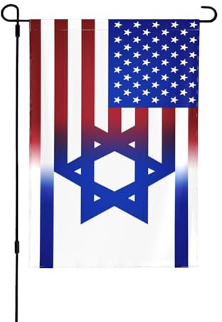 Bandera de Estados Unidos e Israel, bandera de jardín para todas las estaciones, pancarta para patio, decoración de jardín y exterior.
