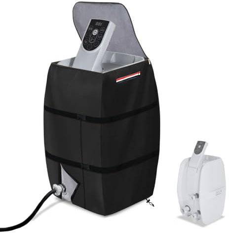 okcool okcool Whirlpool-Heizungspumpenabdeckung für den Winter, wasserdicht, strapazierfähig, isoliert, mit Plüschfutter (Schwarz, quadratisch)