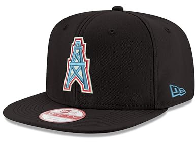 New Era Houston Oilers NFL Black 9Fifty Original Fit Snapback Cap - One-Size