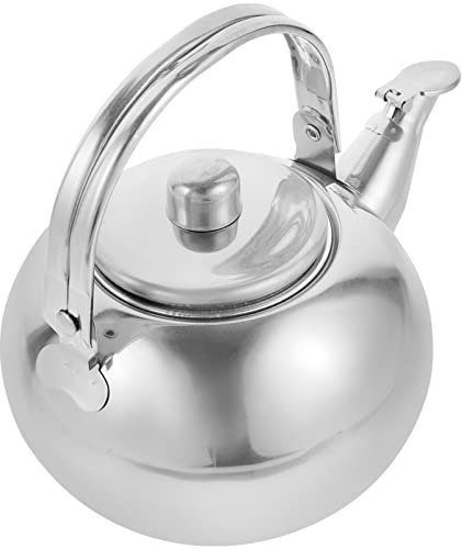 Alipis Stainless Steel Tea Kettle, Stovetop Teapot with Removable Infuser 1L Coffee Water Small Kettle Filter with Handle for Induction Coffee Blooming Loose Tea Silver