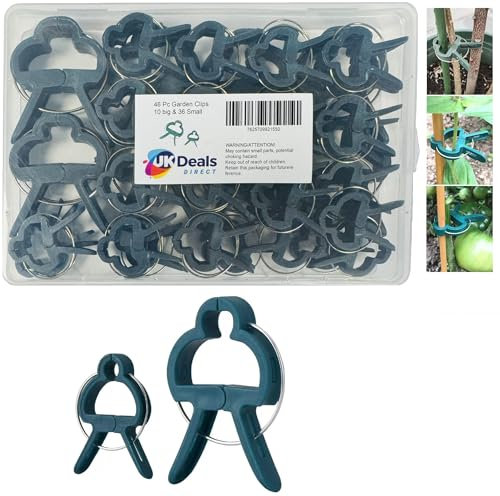 UKDD® 46pc Garden Plant Clips, Adjustable Plant Support Clips for Cane Support & for Climbing Plants, Vegetables, Plant Gripper Reusable