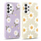 Yoedge 2 Stück HandyHülle für Samsung Galaxy A33 5G Hülle 6,4, Mädchen Schutzhülle Blumen Muster Aesthetic Design,Frauen Geschenk Weich TPU Silikon Stoßfest Cover Case für Samsung A33 5G, Lila Blume