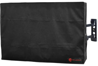 Atlantic Funda de TV para exteriores resistente a la intemperie con cubierta inferior para TV de 50 a 55 pulgadas, protectores de pantalla de TV impermeables y a prueba de polvo con bolsillo para