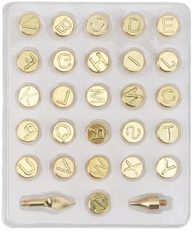 Holzbrennspitzen-Buchstabe, 28-teiliges Holzbrennspitzen-Set Inklusive Alphabet-Zahlensymbol, 26 Buchstaben-Brennspitze Zum Prägen und Schnitzen