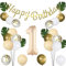 DazzJoy Geburtstagsdeko 1 Jahr Junge, Luftballon Deko 1. Geburtstag Junge Mädchen, Happy Birthday Girlande Gold, Folienballon 1 Geburtstag, Erster Ballon 1 Geburtstag für Kindergeburtstag Deko Junge