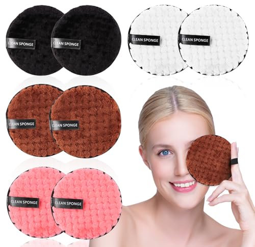 8pcs Coton Démaquillant Lavable,pour Lavage du Visage, Soins de la Peau, Nettoyage du Visage