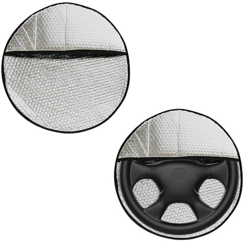 2 Kühlende Lenkrad Sonnenschutz Abdeckung - Universal Anti Radschutz mit Aluminiumfolie für Sommer