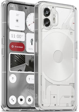 Liisooka Case for Nothing Phone 2, Military Grade Drop Protection Phone Case, Yellowing Resistant, Anti-Scratch Hard PC Back, Shockproof Hard Ultra-Thin Protective Cover, Clear